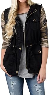 Women Sleeveless Lightweight Vest Jacket Utility Vest Military Jacket Vest with  - Compare price