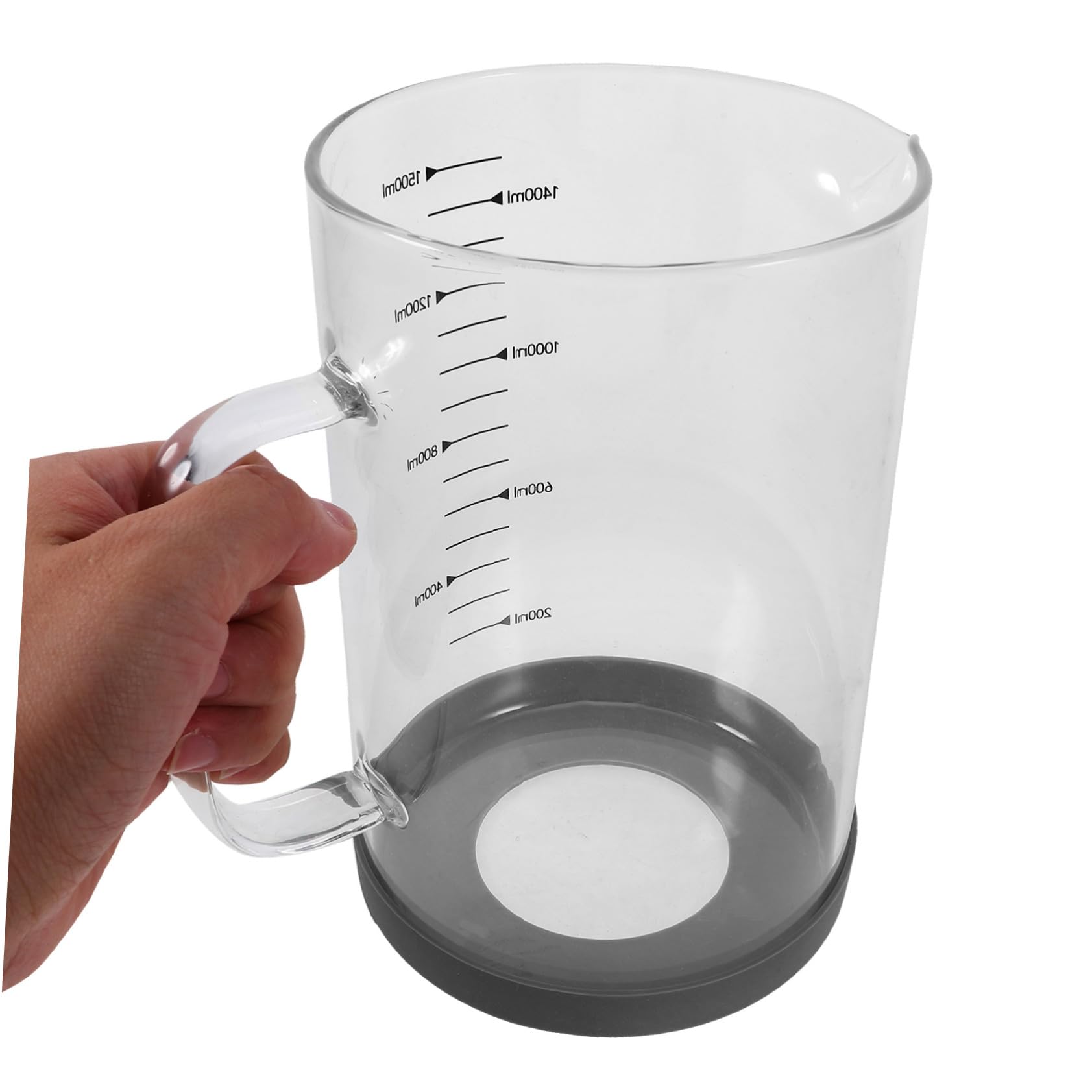 Verre Doseur en Verre 1500ml à Poignée pour Mesurer Liquides | Graduations Lisibles, Versement Facile, Usage la Cuisine et Hôtels, Nettoyage Simple