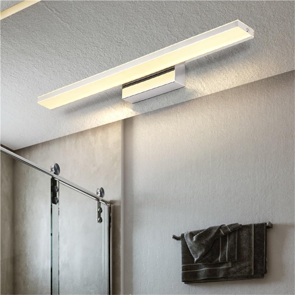 Spiegelleuchte Spiegellampe LED-Schminktischleuchten, einfaches Design, gebürstetes Chrom, Aluminium, Spiegelfrontleuchte, Badezimmerbeleuchtung, Schminkspiegel, Wandleuchte(White Light)