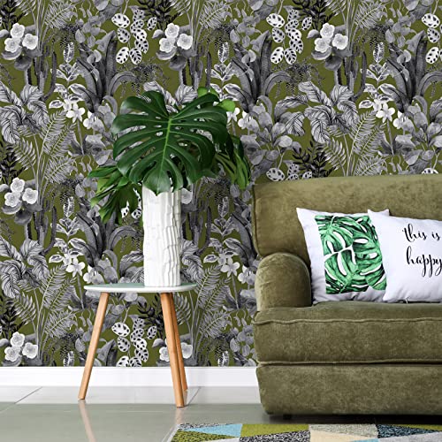 Papel pintado autoadhesivo floral VEELIKE lavable y removible para muebles vintage 5