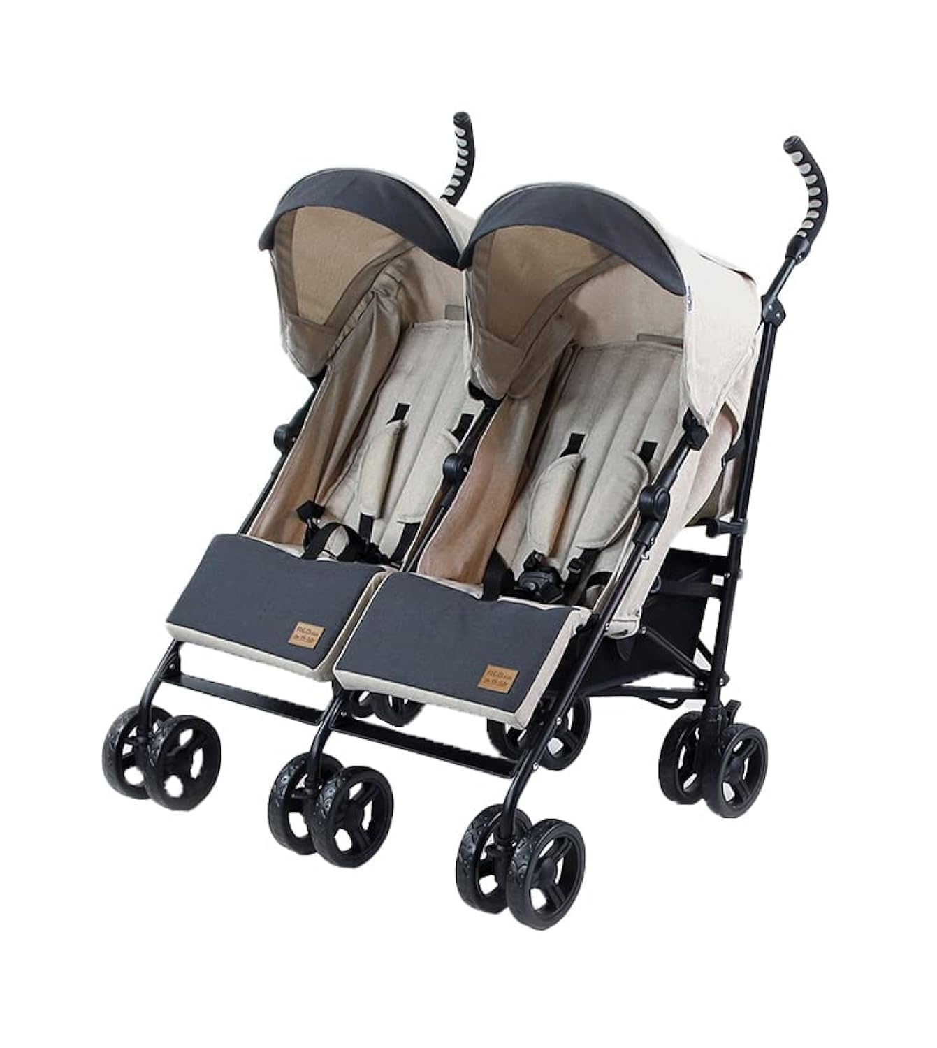 R&B Kids Sun & Stars Side by Side Stroller/Twin Travel Stroller 0M+(Upto 15kg)- Beige