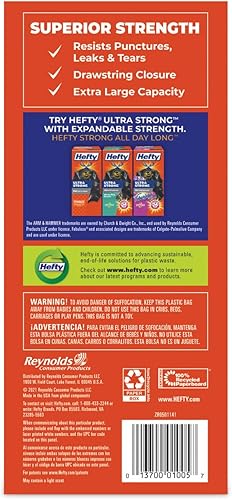 Miniatura 5 de Ultra Strong Tall Kitchen & bolsas de basura, 30L, 1.1mil, Negro, 74caja