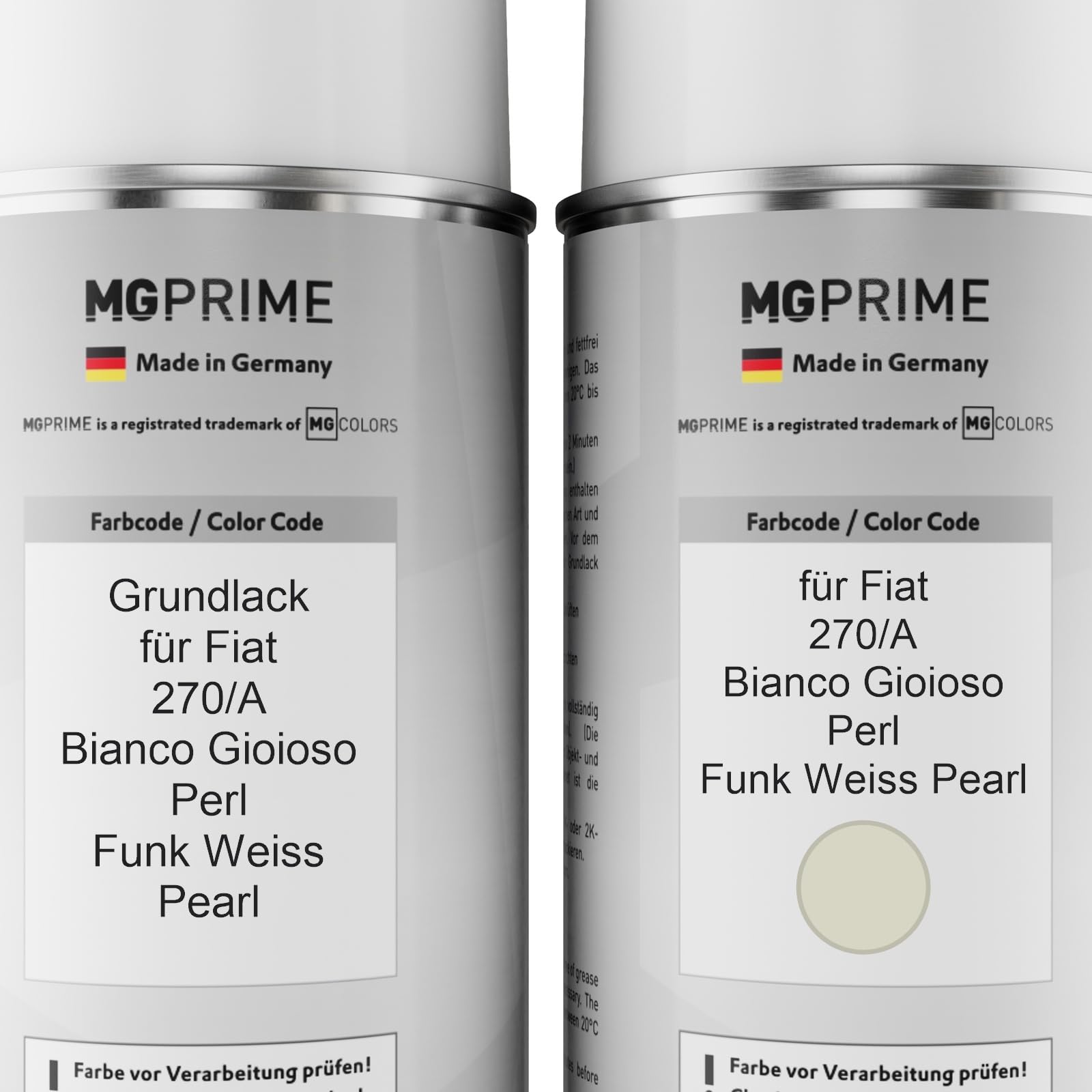 Vernice Spray Per Auto Fiat 494/C - Rosa Pearl / Bianco Stella Metallic, Kit Con Base E Trasparente, 400ml