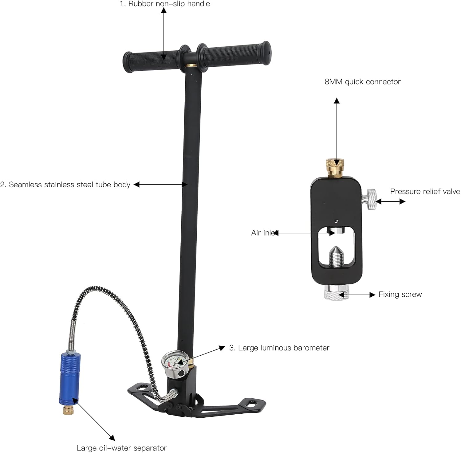 EVTSCAN Diving Tank Equipment, 0.5L Diving Oxygen Tank Set Underwater Breathing Kit Portable Diving Tank Equipment