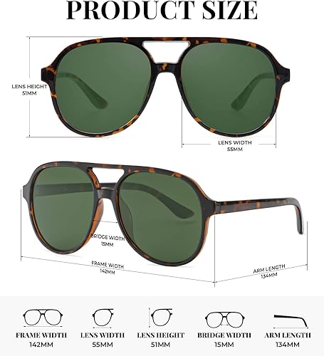 Miniatura 4 de NSSIW Lentes de sol estilo aviador retro para mujeres y hombres, polarizados vintage de los años 70 con protección UV
