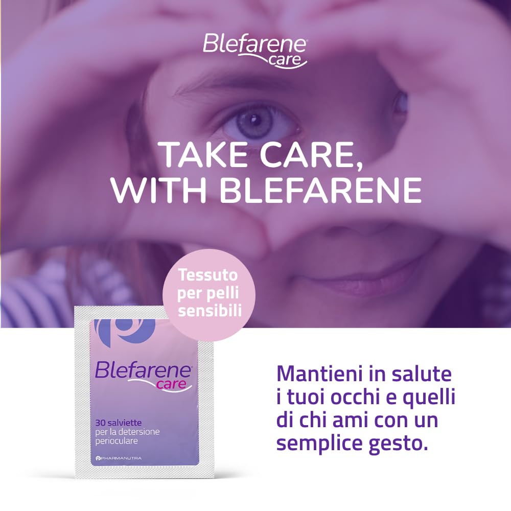 Pharmanutra Blefarene CARE Salviette monouso in cotone per igiene occhi e ciglia con camomilla 20 unità