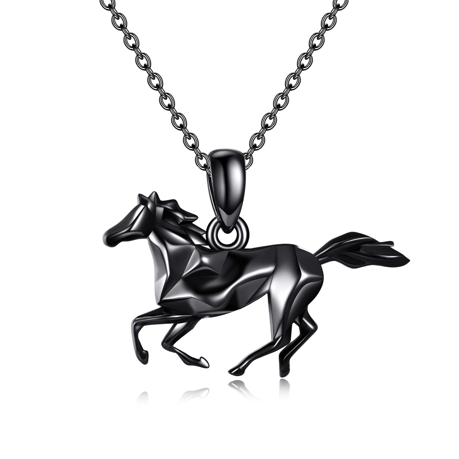 YFN Collier cheval en argent massif Collier pendentif cheval Bijoux cheval pour femmes filles Cadeaux cheval pour maman fille