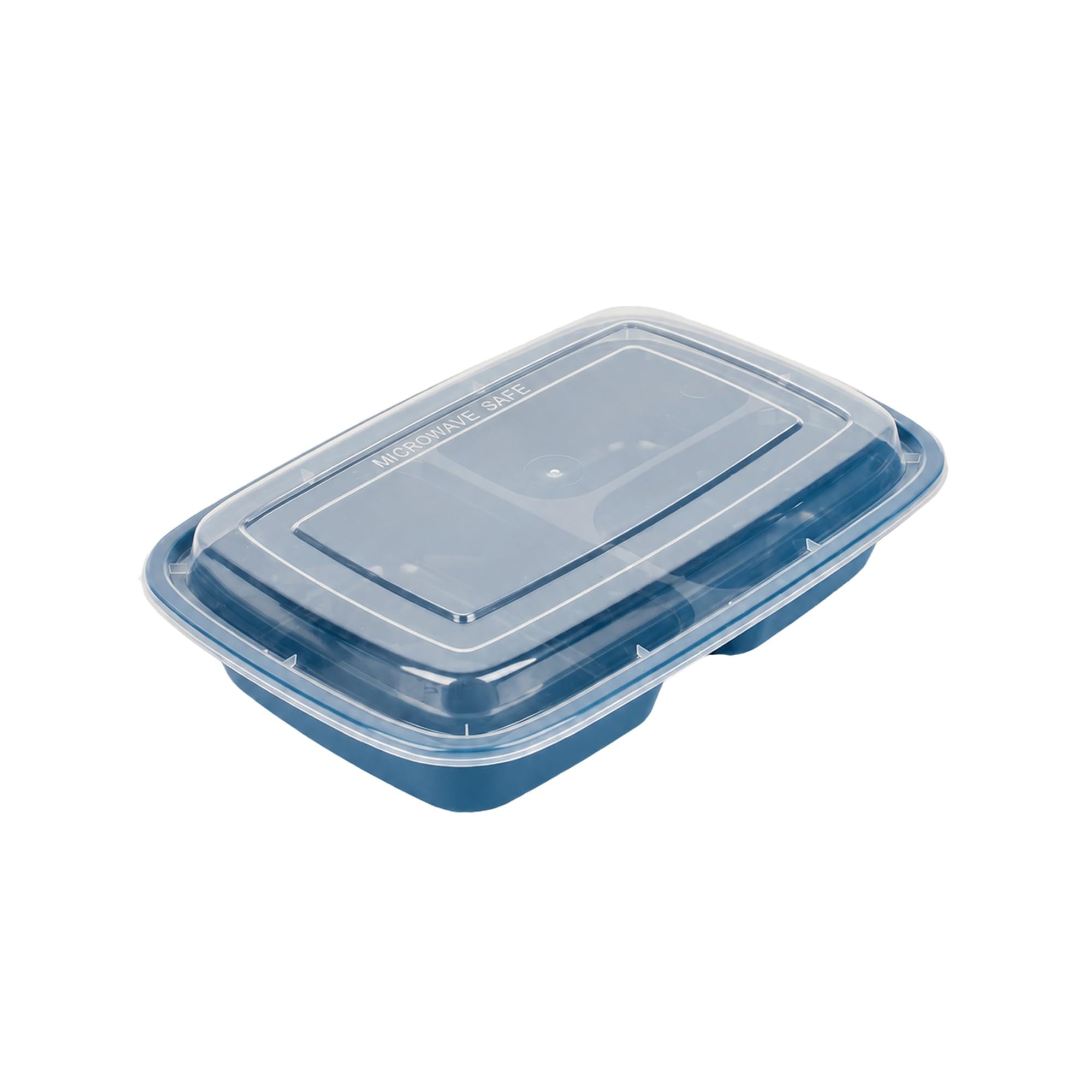Restaurantware Asporto - Cajas para llevar con compartimentos de 26 onzas, 100 recipientes de preparación de comidas para microondas, 3 compartimentos, con tapas de plástico transparente, recipientes