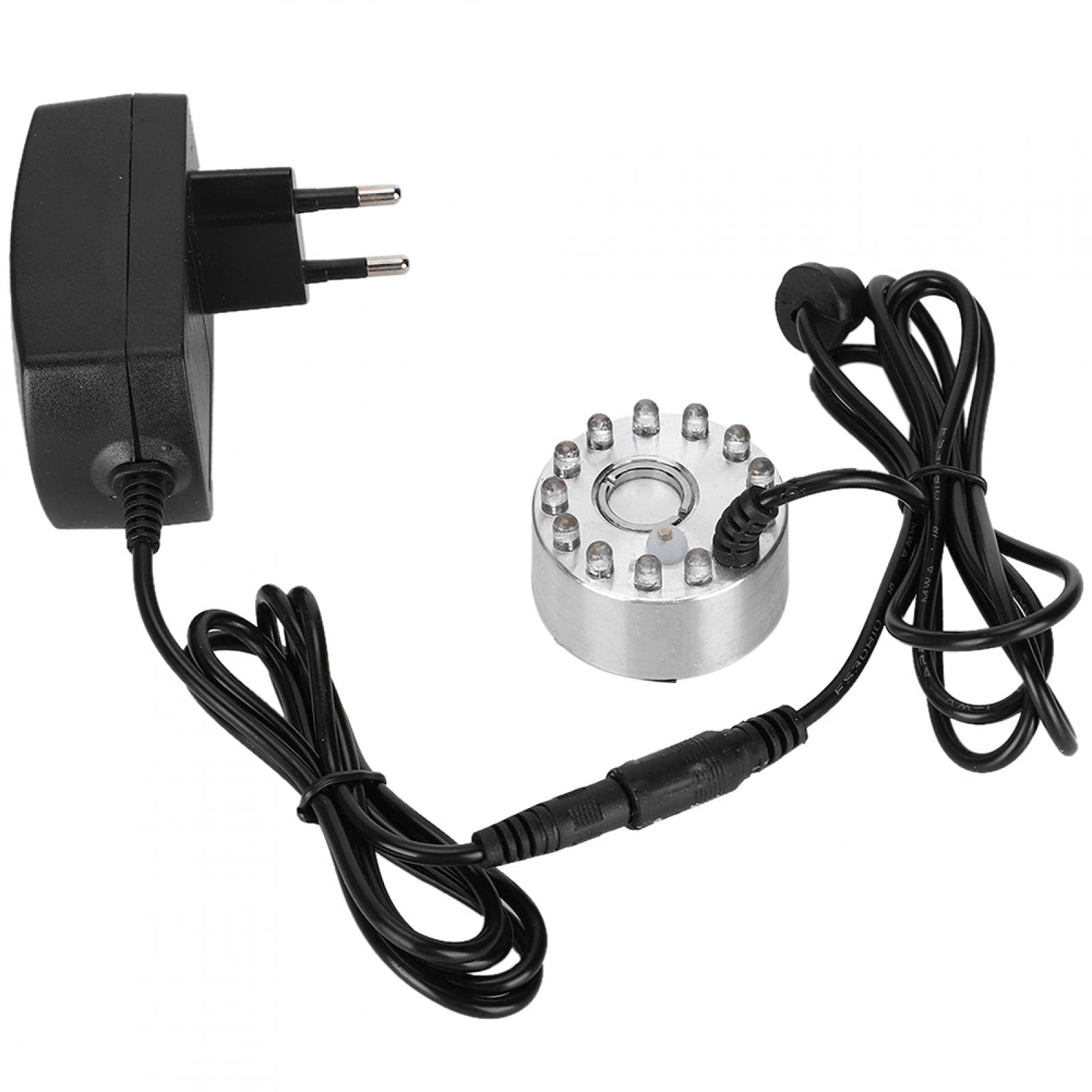 Haofy Mist Maker Fogger, Mini Ornamento per Fontana d'Acqua Mist Fog Maker Atomizzatore con Decorazione Paesaggistica a 12 Luci(EU)