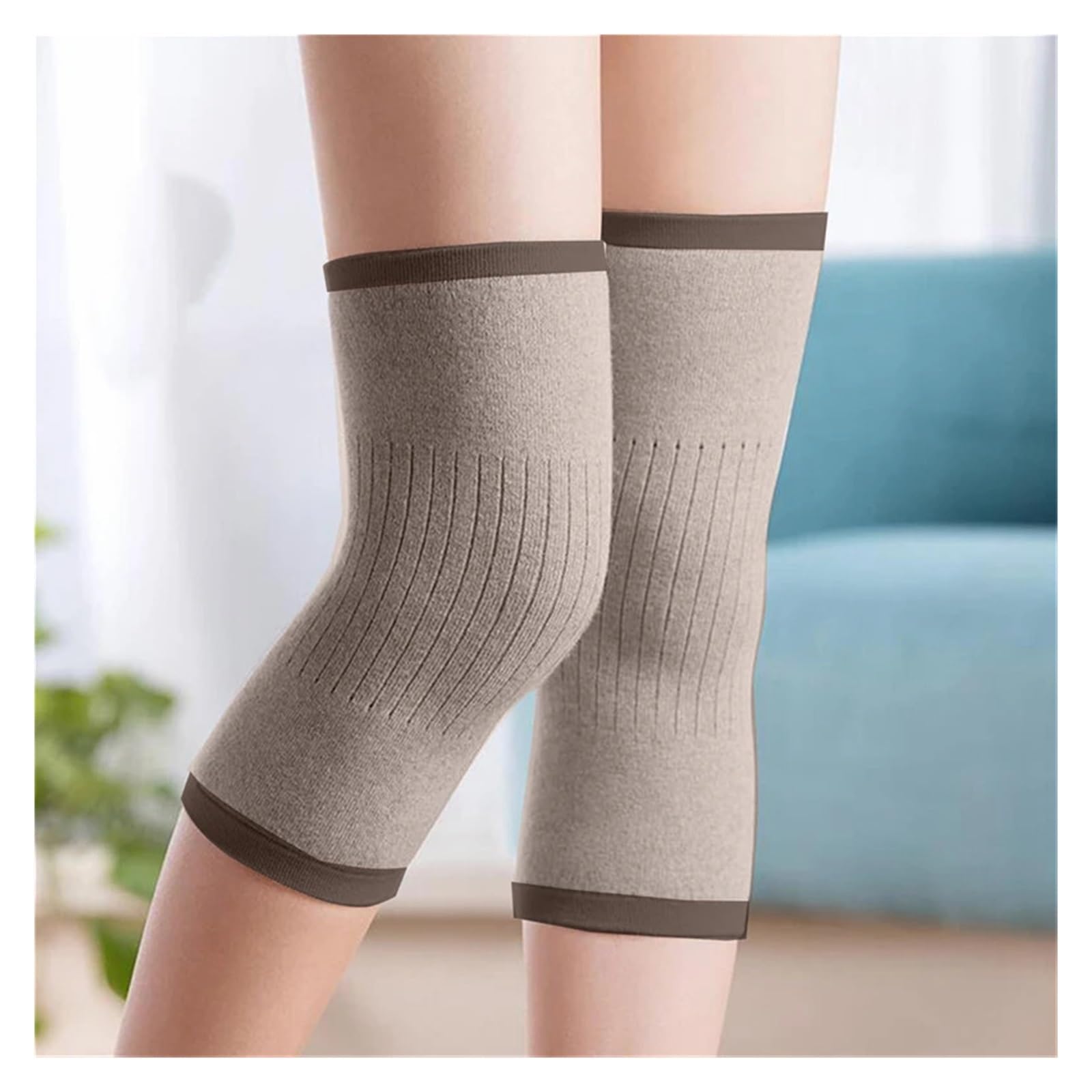 Rodilleras Deportivas Antideslizantes con Soporte y Calentadores (2 Unidades) para Hombre y Mujer, de Cachemira, térmicas de Invierno, Ideales para Ciclismo y esquí.