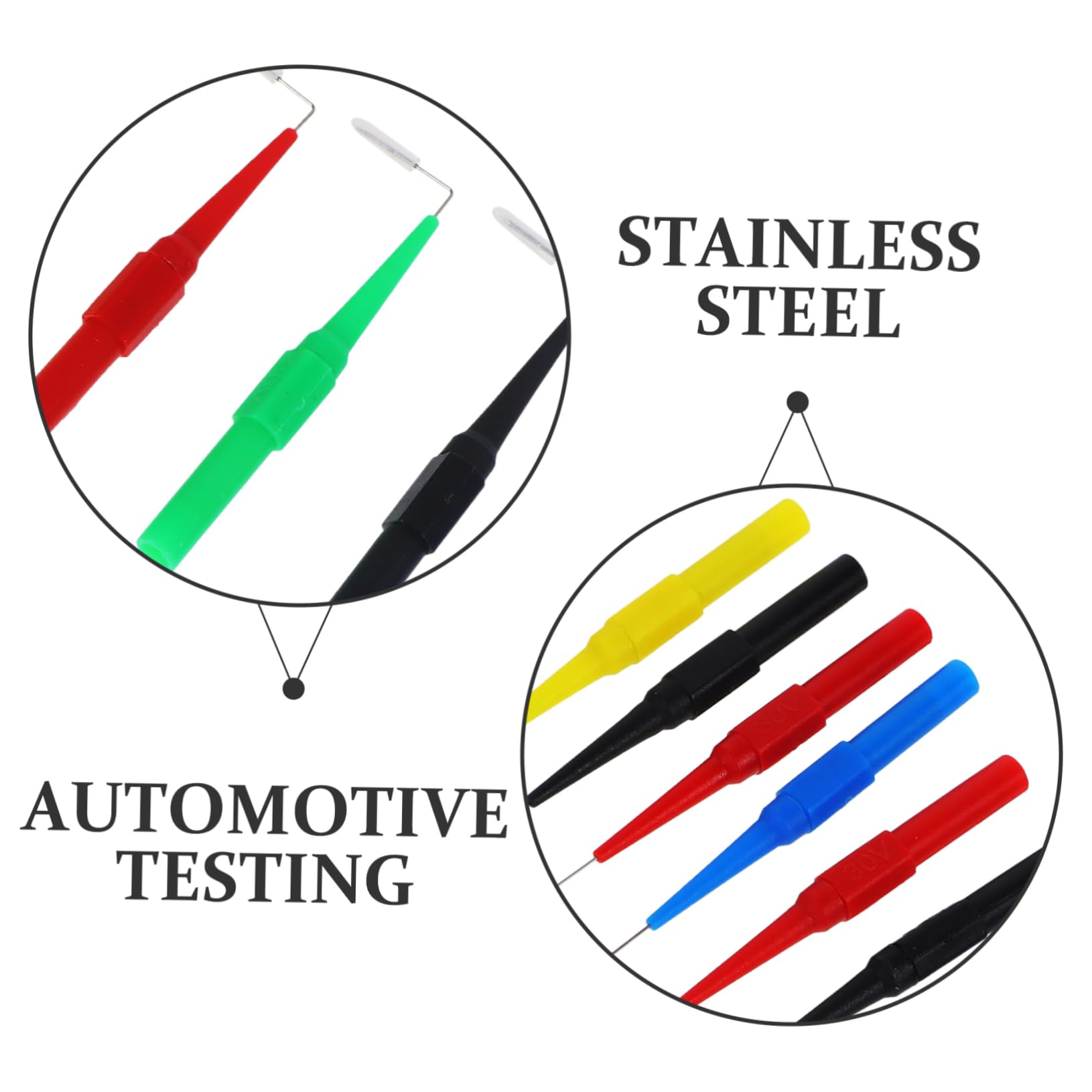 MAGICLULU 4 Set Puntali Tester Per Multimetro Test Per Automobilistici Misura Precisi E Resilienti Realizzati Rame E Inossidabile Per Spazi Ristetti E Isolamento Duro 15 Pezzi*4