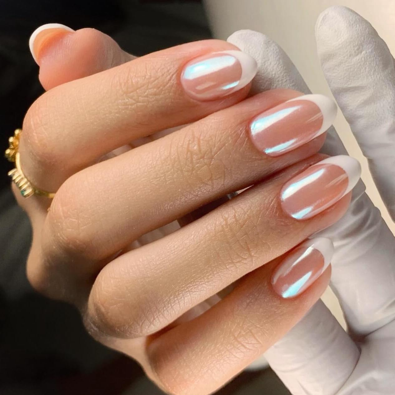 Amazon.com: KQueenest Glazed Sparkle Fake Nails Press On, Short