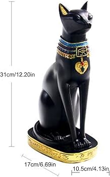 Amazon.co.jp: 絶妙なバステト猫の置物 - 手作りのエジプトのバステト