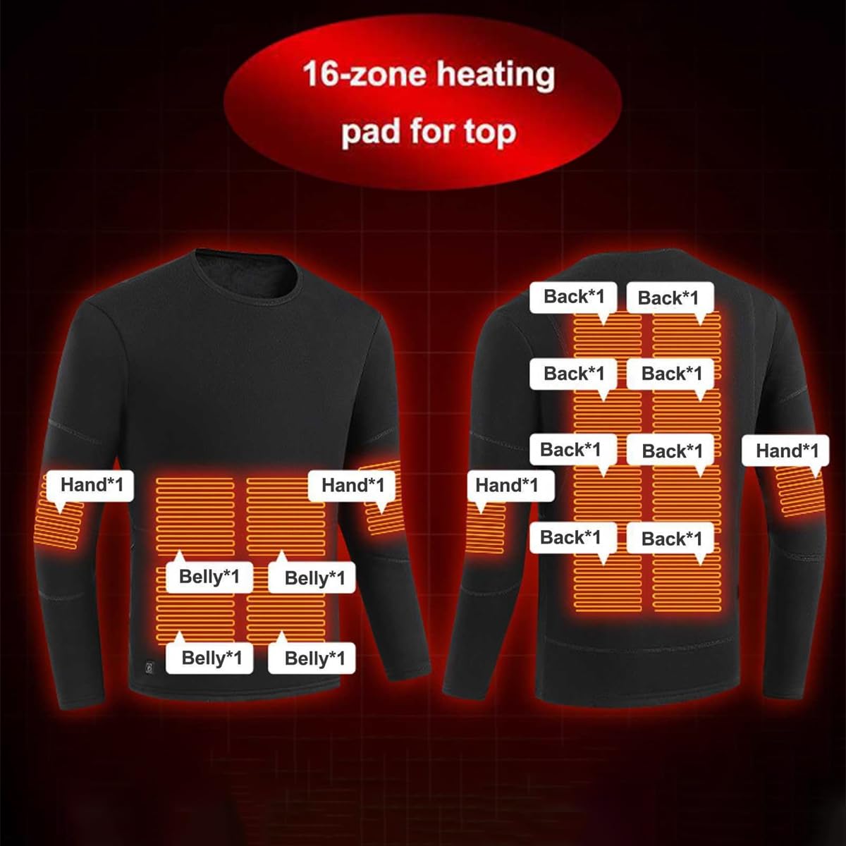 Ropa Interior térmica de 28 Zonas con Fuente de alimentación de 10.000 mAh, Parte Superior y Pantalones con calefacción eléctrica a través de USB para climas fríos.