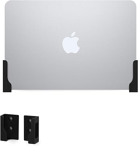 BRAINWAVZ Soporte adhesivo de pared para laptop y tableta, para MacBook, Surface, Notebooks, iPad, Galaxy Tab Note, eBooks, Kindle y más, se pega o