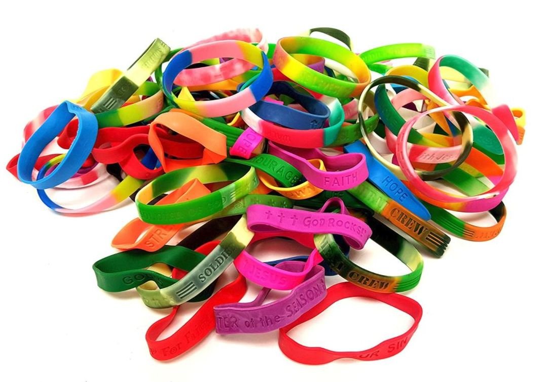 Dondor Religious Rubber Bracelets (80 Piece Pack)