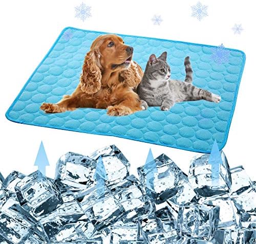 Pet Cooling Mat for Dogs Cats-Ice Silk Dog Cooling Mats, Summer Dog Cooling Pads, Dog Crate Mat Cat Cooling Mat, Portable & Washable Pet Cooling Blanket for Kennel/Sofa/Bed/Floor/Car Seats