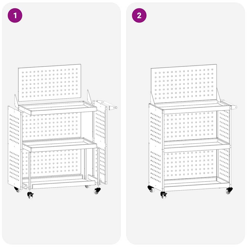 vidaXL Carro de Herramientas con Estante Antracita 65 x 35 x 111 cm, Carro de Herramientas, Almacenamiento móvil Moderno, Ruedas bloqueables, diseño Rectangular, Organizador portátil, Garage