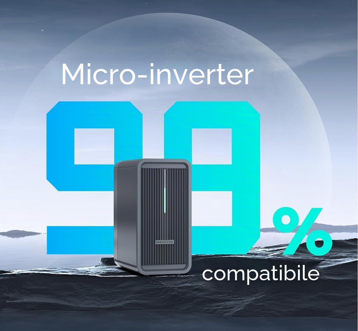 MARSTEK B2500 Accumulo per impianto fotovoltaico da balcone 2025 Ultima versione aggiornata 0% IVA, ingresso solare 1600W batteria LiFePO4 2240Wh 6000 cicli di ricarica, espandibile a 8960Wh, IP65