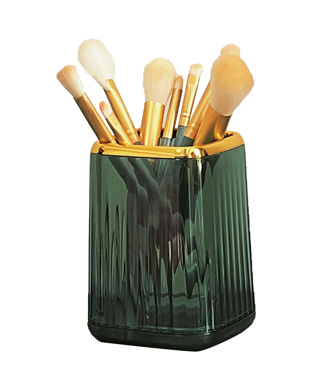 SMILESUN Makeup Brush Holder Makeup Organizer Cosmetic Storage Acrylic Makeup Brushes Cup Pen Holder (Green)