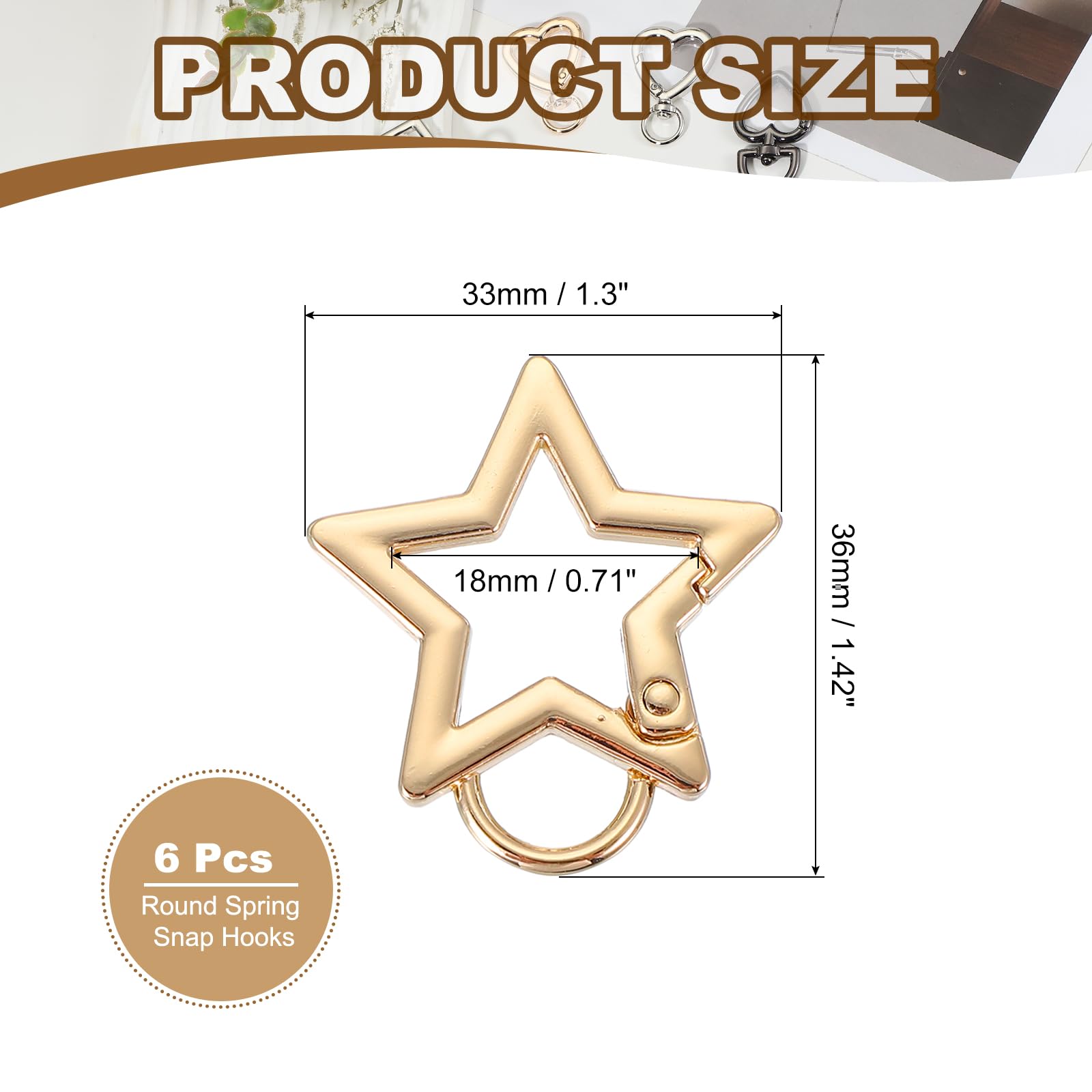 PATIKIL Star Keychain Clip - Image 2
