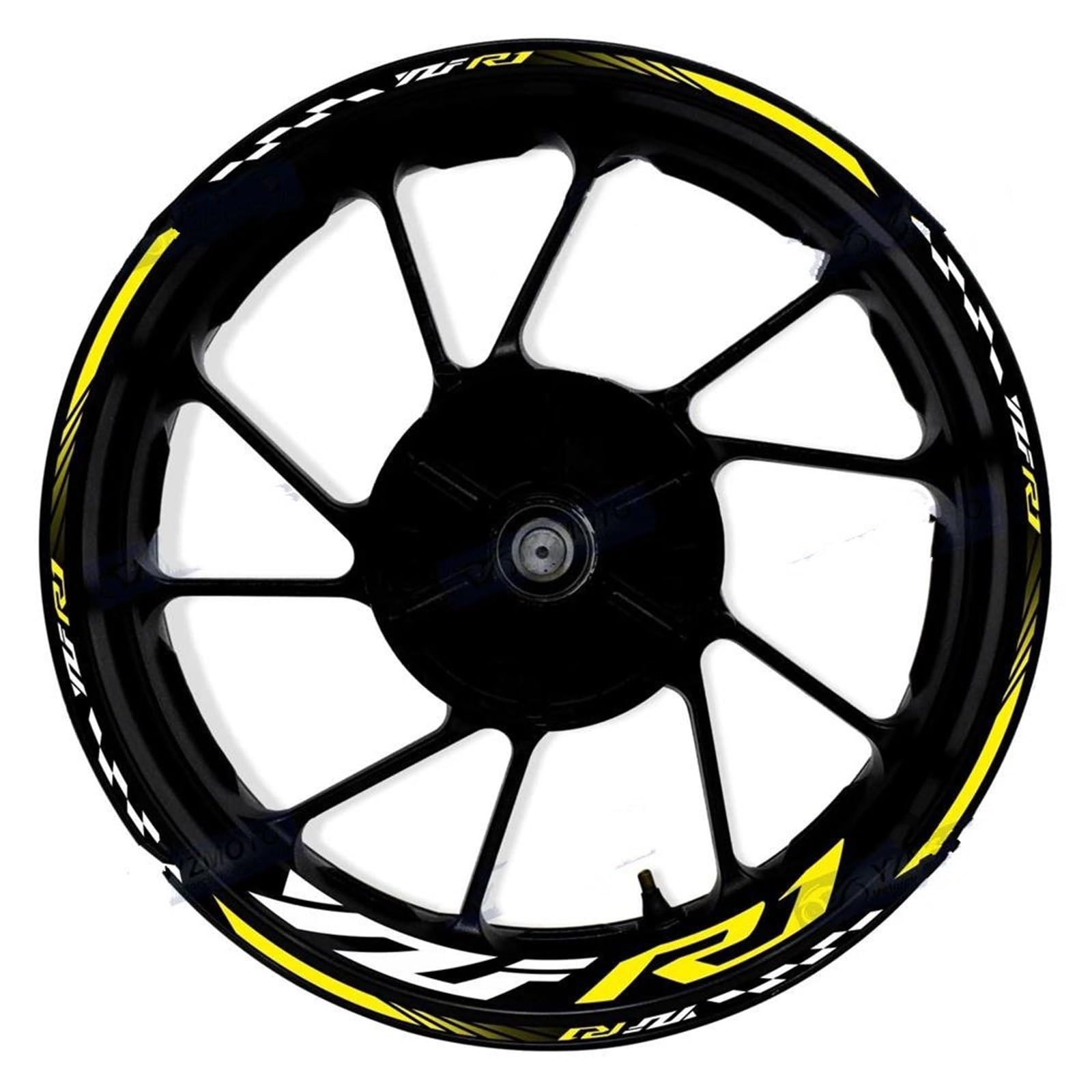 Motorcycle for Yamaha YZF R1 17 Inch Front and Rear Rims Decals Wheel Hub Decorate Stickers(Color21)