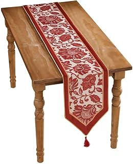 Soft Tablecloth New Year's Table Flag Decoration Cloth Dining Table Strip Tablecloth Festive Coffee Table Cloth Tea Tablecloth Red Wedding Cloth Table (Color : A, Size : 40x280cm)