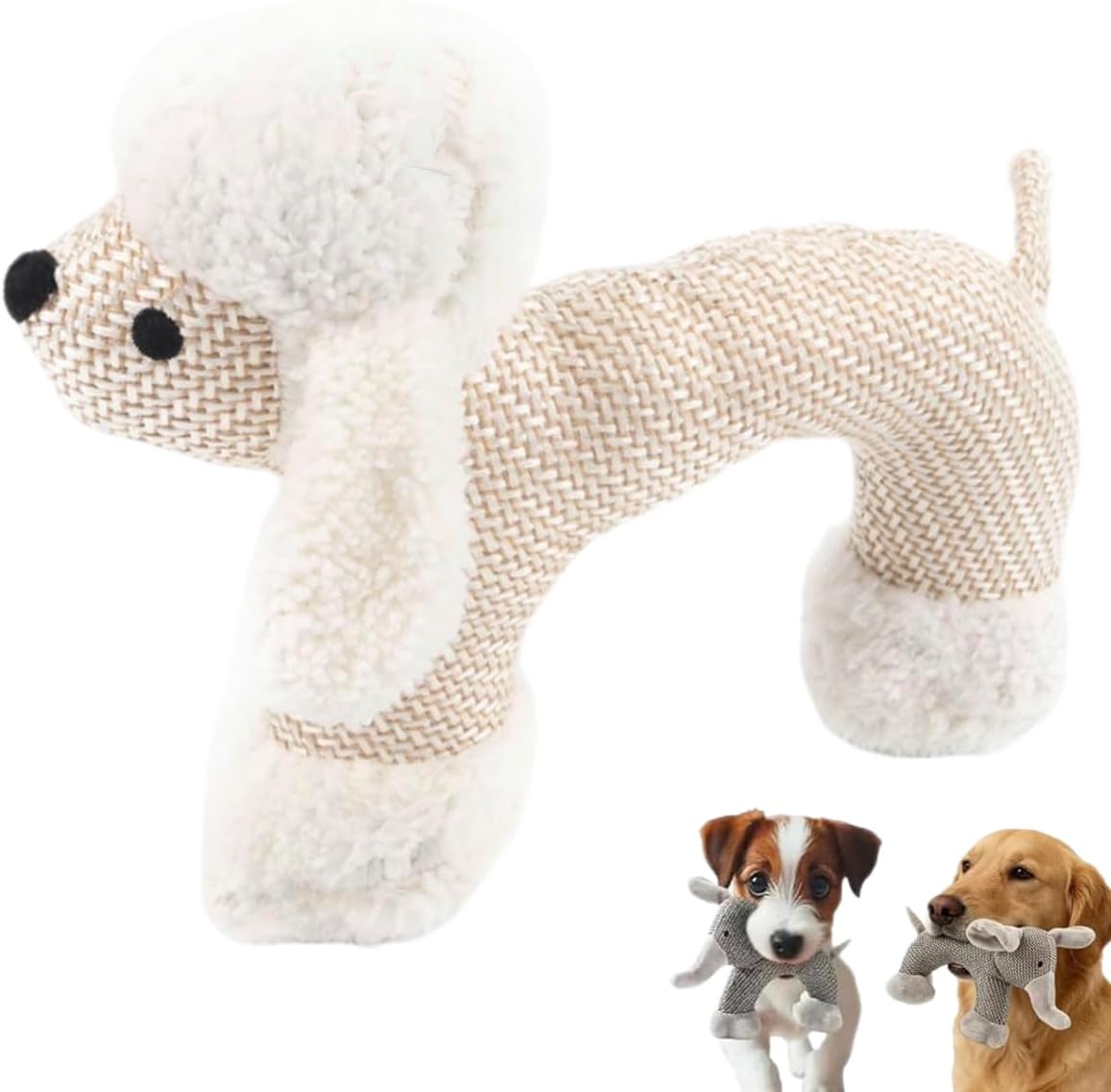 Linen Safari Companions Squeaky Dog Toys – 2026 New Durable Linen Fabric Chew-Resistant Plush for Small Medium Dogs, Sheep Design to Relieve Boredom and Anxiety, (1pcs Sheep)