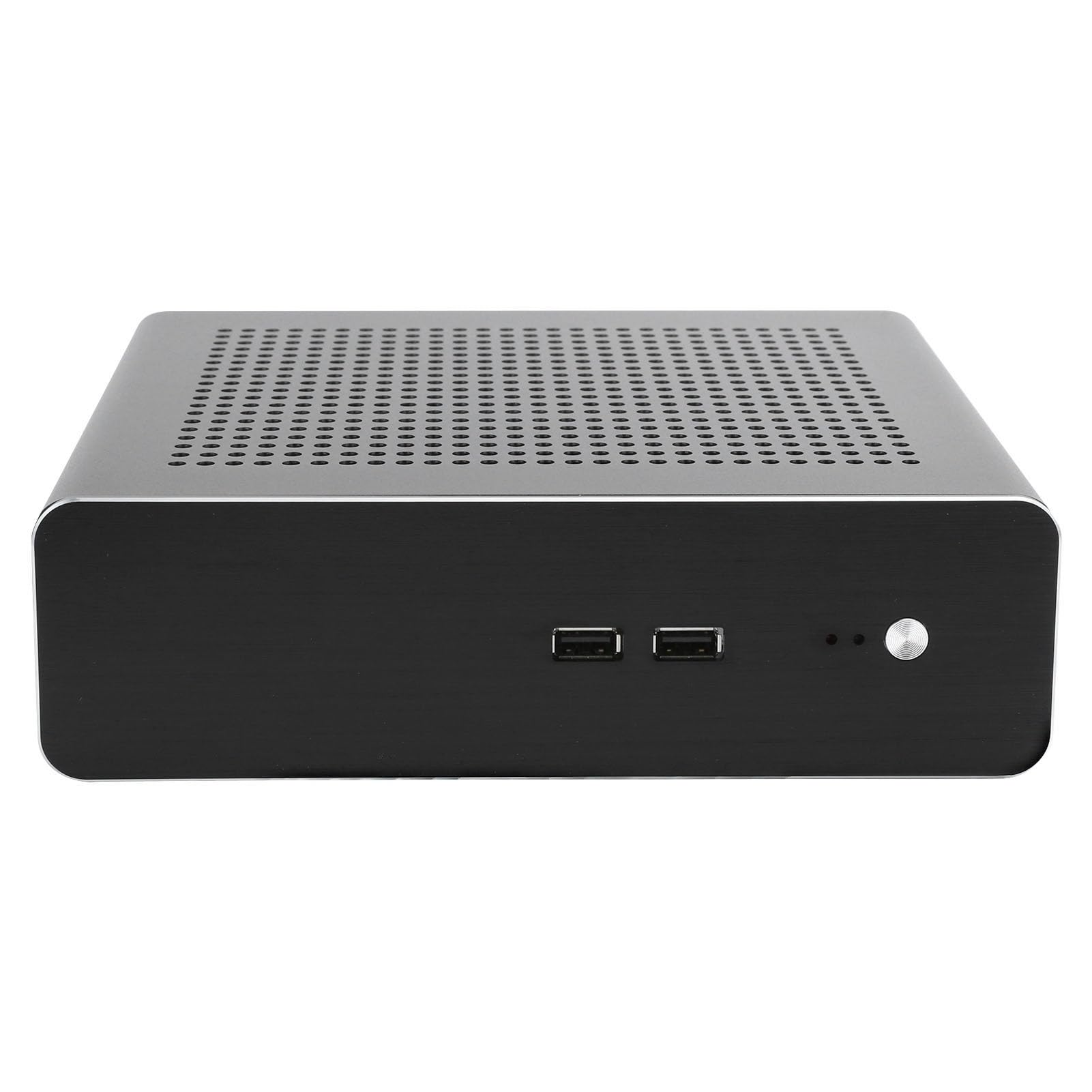 Obudowa komputera DIY z obudową HTPC, w pełni aluminiowy zasilacz DC-ATX do komputera stacjonarnego (czarny i USB2.0)