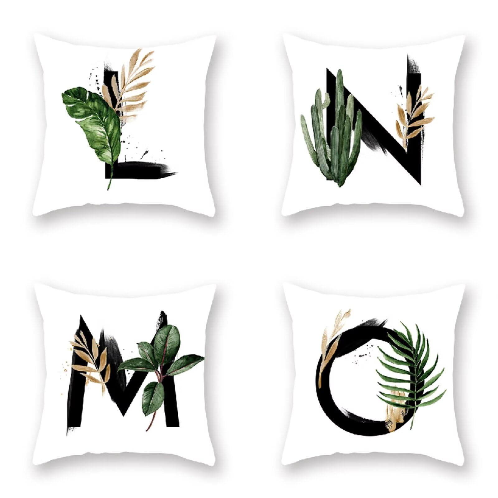Federe Cuscini Divano 65x65cm,Set di 4 Lettere verde salvia Cuscini per Divano,Quadrato Doppio Lato Lino Esterni Copricuscini Divano,per Divano Soggiorno Sedia Letto Decorativo Cuscini Divano ZW1-327