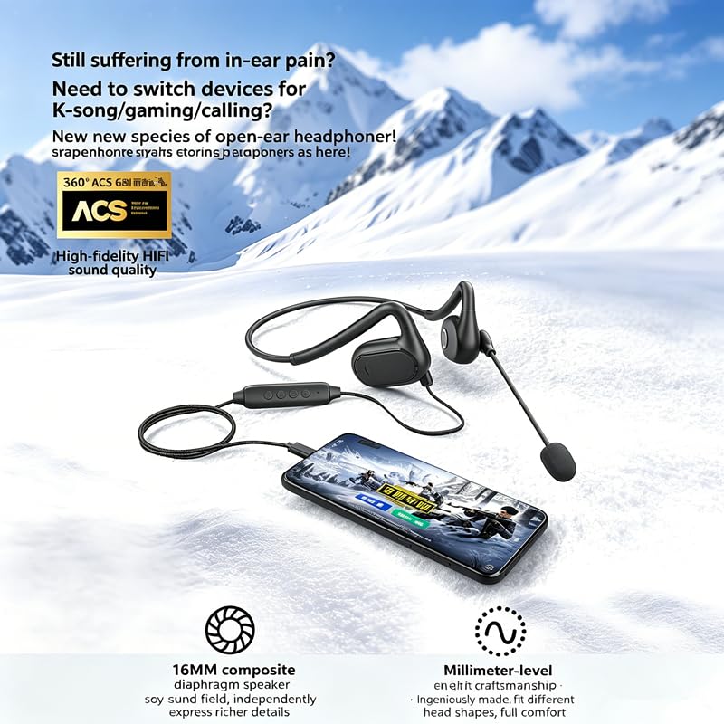 Casque gaming Type-C noir ultra léger pour éviter la fatigue auriculaire