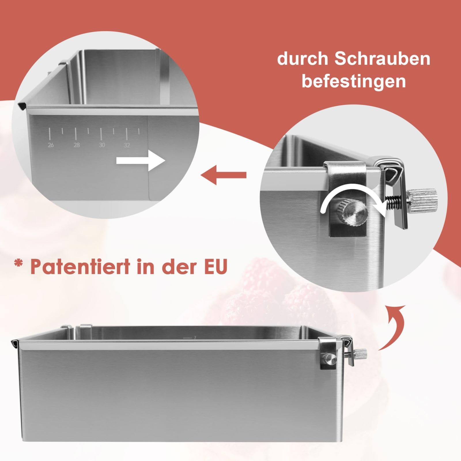 Cadre Patisserie Rectangulaire Cadre De Cuisson Réglable Avec Séparateur | Matériels Et Accessoires Moule Genoise Rectangulaire