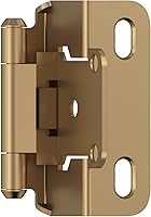 Vista 20 de Amerock Bisagra para gabinete de 3/8 pulgadas (10 mm) empotrada 𝙷inge de níquel satinado, paquete de 2, bisagra de cierre automático 𝐇inge de ajuste