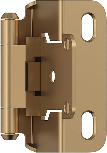 Miniatura 20 de Amerock Bisagra para gabinete de 3/8 pulgadas (10 mm) empotrada 𝙷inge de níquel satinado, paquete de 2, bisagra de cierre automático 𝐇inge de ajuste