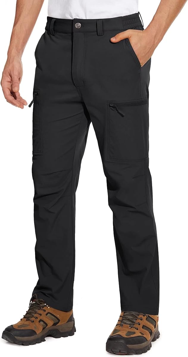 MAGCOMSEN Men's Hiking Pants 6 Pockets,Water Resistant Ripstop Outdoor Pants,Lightweight Quick Dry Fishing Work Pants