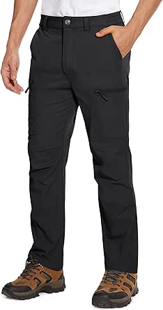MAGCOMSEN Men's Hiking Pants 6 Pockets,Water Resistant Ripstop Outdoor Pants,Lightweight Quick Dry Fishing Work Pants