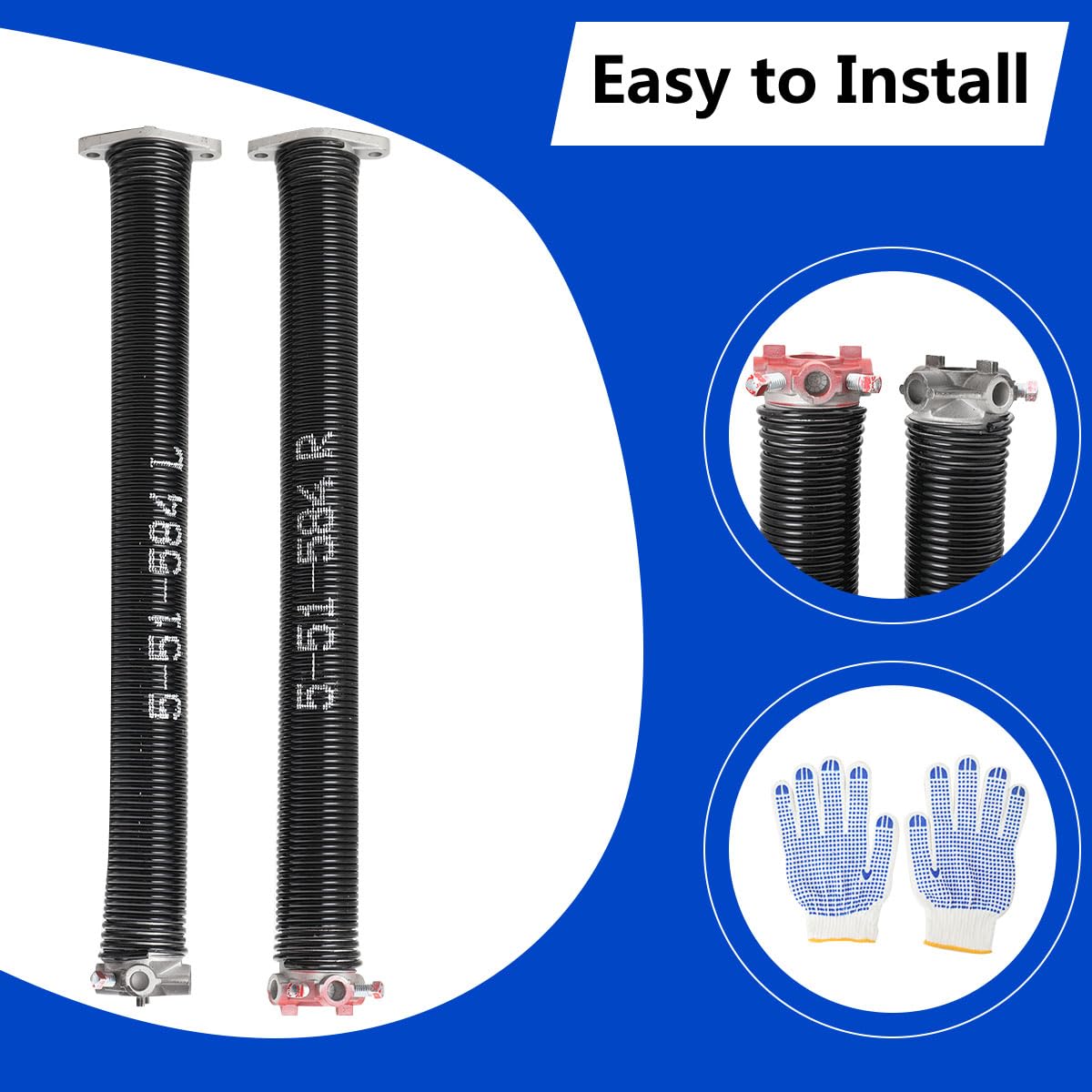 Muelle de torsión para puerta de garaje,Instalación Rápida, Durabilidad Superior, con Bobina de Acero Cónico de Aluminio para Reemplazo de Puertas juego de repuesto con barras enrollables antideslizan