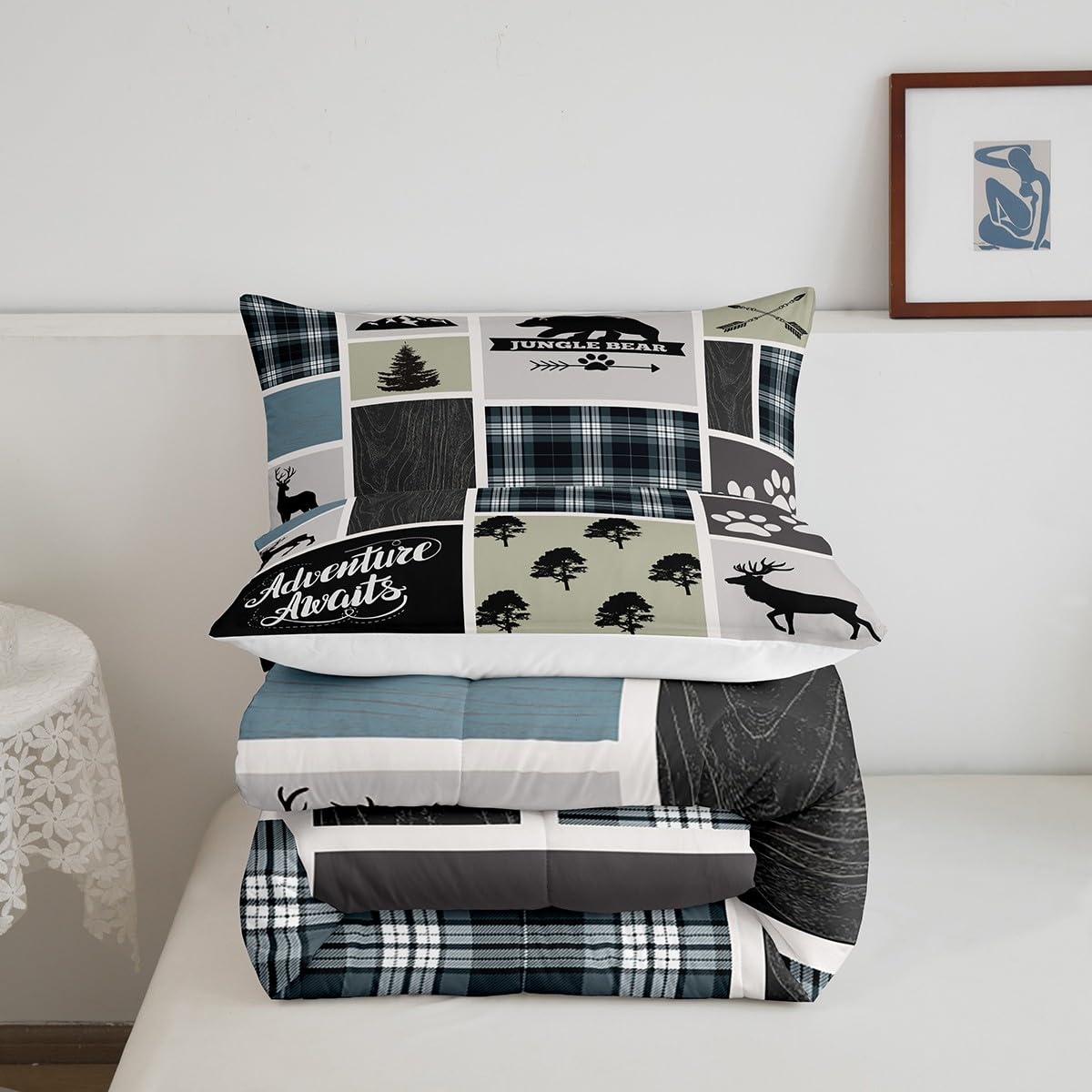 Meimall Bedsure Set Copripiumino Matrimoniale Blu Montagna Di Neve Natura Paesaggio 240X220 Cm - Copripiumino Microfibra Stampa Digitale 3D, Traspirante In Double Face Biancheria Da Letto Camera Da Le