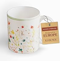 Vista 25 de Maison d' Hermine Taza de café con asas, tazas de porcelana fina de hueso, paquete de una taza de té para bebidas calientes, capuchino latte