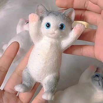 Amazon | ぽっちゃり猫スクイーズおもちゃ リアル 猫 ストレス