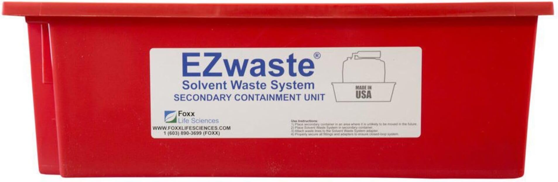 Foxx Life Sciences EZwaste Containment Tray Secondary Container Spill Basin Safety Tray for 1L-10L Carboys, Bottles, and DOT Waste Containers (1)