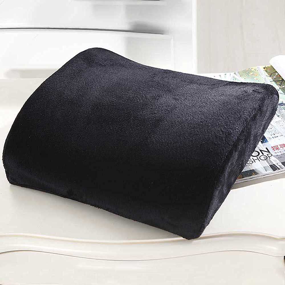 Cuscino lombare in memory foam, cuscinetto di supporto con cinghia regolabile, comodo schienale delicato sulla pelle, adatto per sedie da ufficio e seggiolini auto, nero