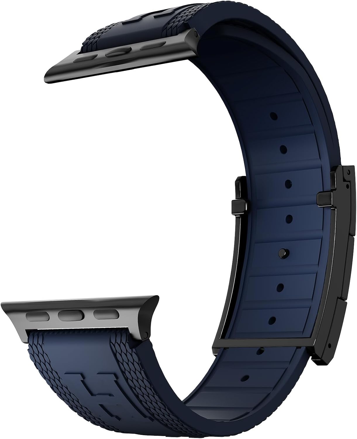 Sport Silicone Band Compatible with Apple Watch 49mm/46mm/45mm/44mm/42mm/41mm/40mm/38mm,Luxury H‑Shaped Magnetic Buckle Replacement Strap for iWatch Ultra 3/2/1,SE3/2/1,Series11/10/9/8/7/6/5/4/3/2/1