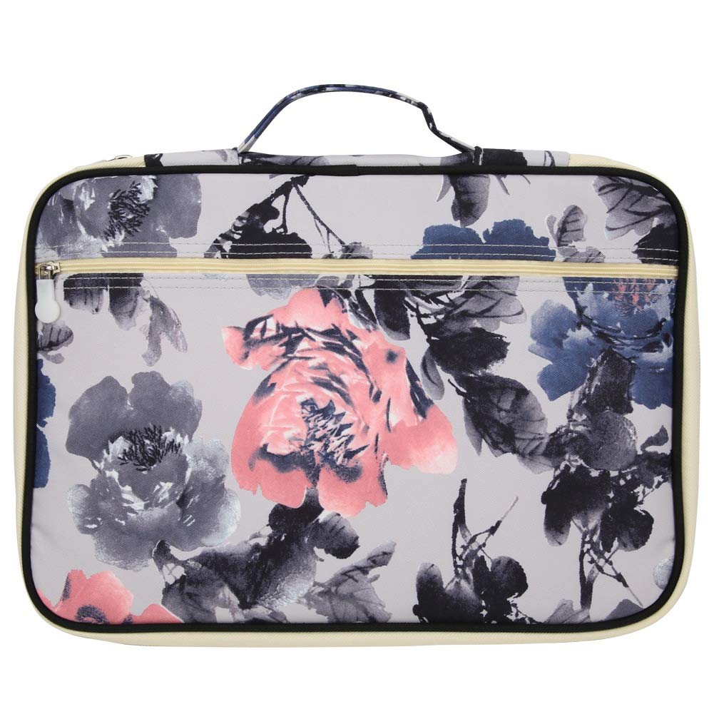 NIMMZ COLLECTION Computer Bag, Computer Protective Hand Bag, A4 Multi-Function Briefcase File Folder Meeting Document Organizer Office Supplies(#1-Red Rose)-image-21