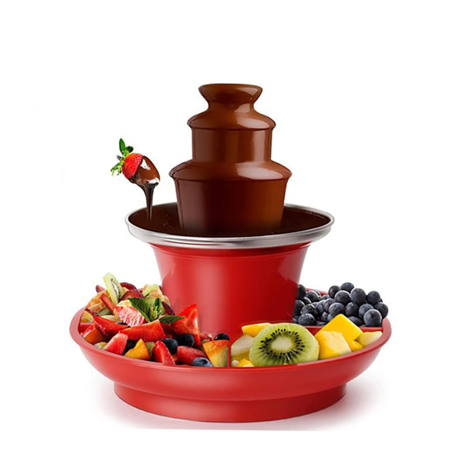 3 Tier Electric Chocolate Sauce Fountain,Melting Machine Chocolate Sauce Fondue Fountain Set,Detachable Mini Chocolate Chocolate Fondue for Party Games Night Christmas Halloween