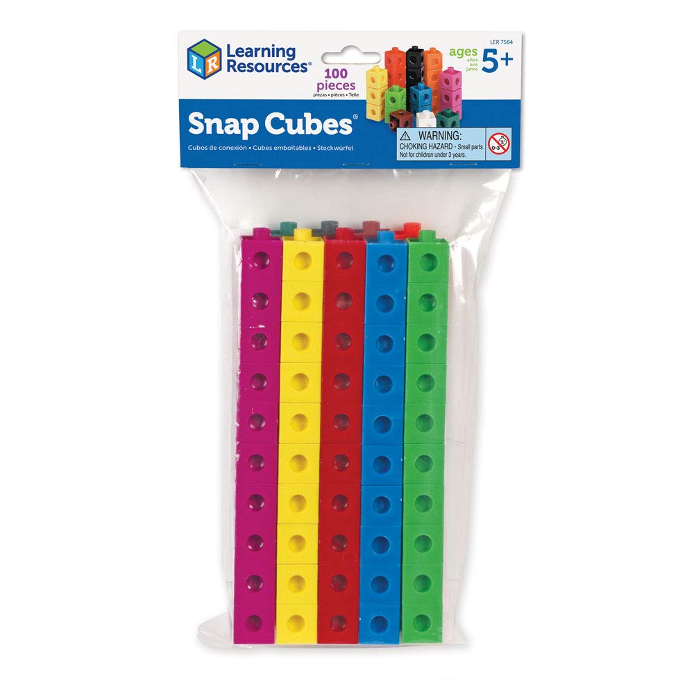 Learning Resources Cubes Éducatifs – 100 Pièces Emboîtables 2 cm – 10 Couleurs – Activité Mathématique Montessori – Dès 5 Ans
