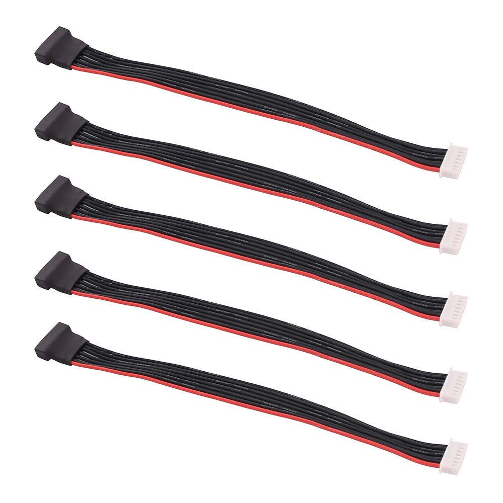 5pcs JST-XH 6S 8" / 200mm 22awg Lipo Balance Wire Extension Silicone Cable Lead Cord for RC Battery Charger(C136-5)