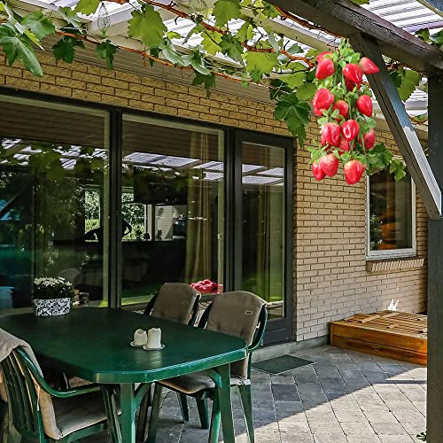 Baozoon 5 Bunches Of Realistic Fruit Hanging Strings 20 Pcs Peach Mango Strawberry Apple Pomegranate Artificial Fruit Skewer Farmhouse Background Wall Pendant Party Decoration Model Props #TOP3