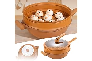 Multifunctional Non-Stick Wok with Steamer Basket and Lid