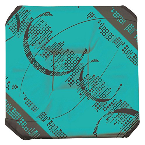 Le linge de Jules Galette de Chaise Anti-Taches à Rabat Astrid Turquoise 36 x 36 cm 3,5 cm Motif Offset Résistant à l'eau et aux taches Polyester